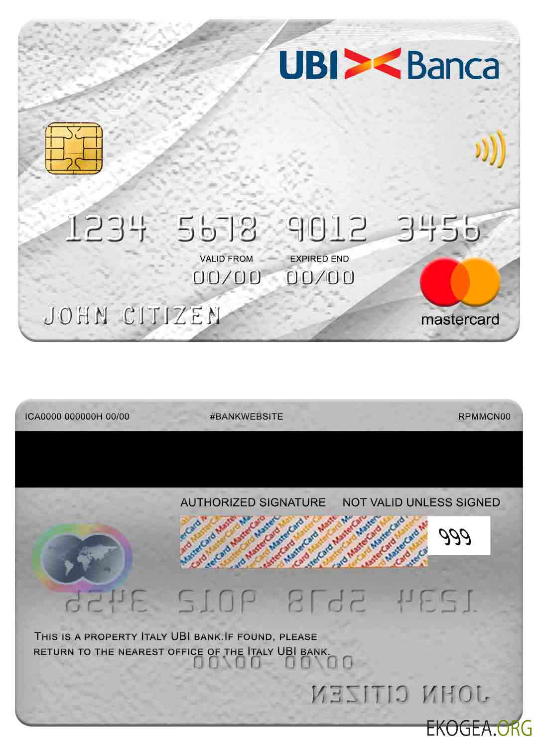 Mastercard de la banque Italie UBI